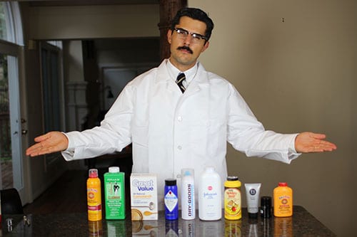 Swamp crotch products gold bond fresh balls baby powder.