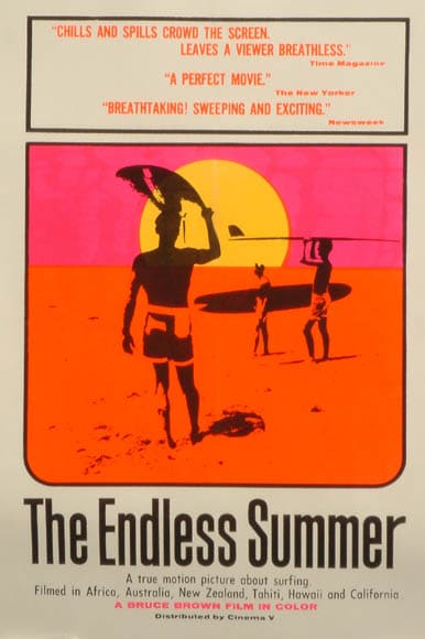 The Endless Summer movie poster Cover of a documentary called The Endless Summer.