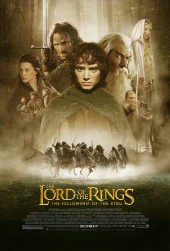 Fellowship of the Ring movie poster Lord of the Rings movie cover.