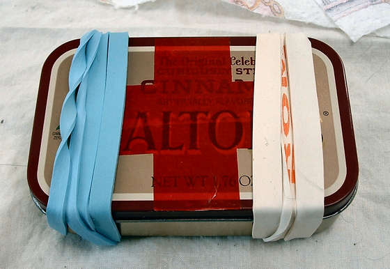 first aid kit Altoids tin using for first aid kit.