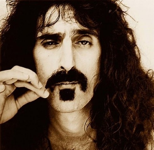 Frank Zappa Guitarist Frank Zappa holding his mustache.