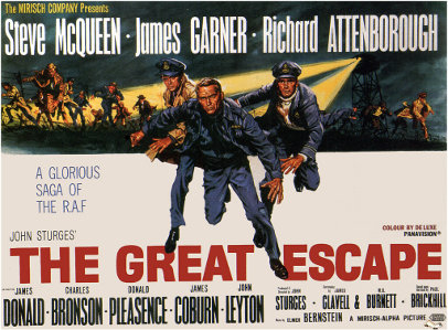 The Great Escape movie poster A poster of a movie The Great Escape.