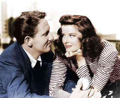 hep Vintage couple Audrey Hepburn looking each other in eye.