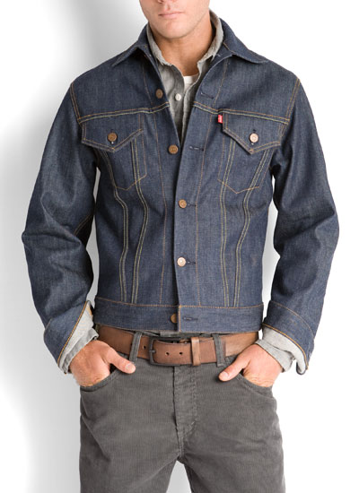 Layering with denim jean jacket and button up shirt.