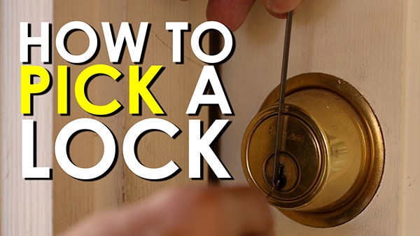 Picking a lock.