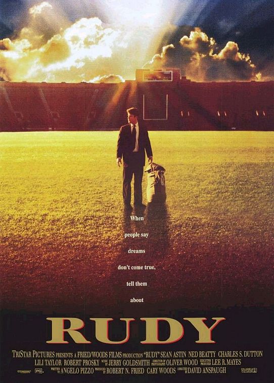 Rudy movie poster Rudy Movie cover.