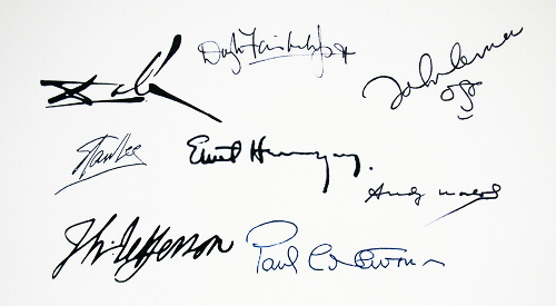 Signature_932x513 Different signatures on the paper.