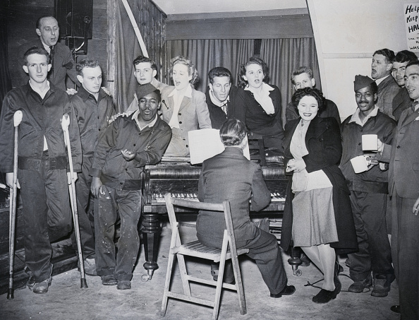 A group singing a song together.