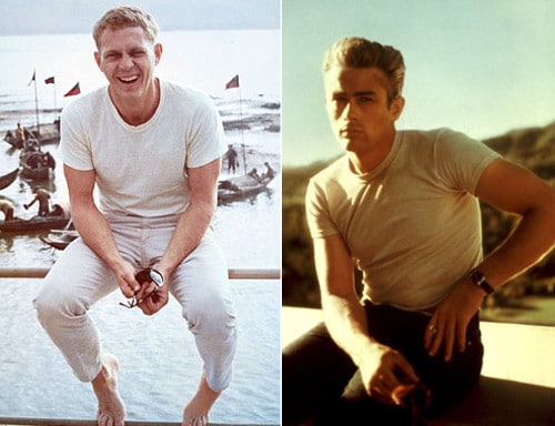 Men giving pose in t shirt.