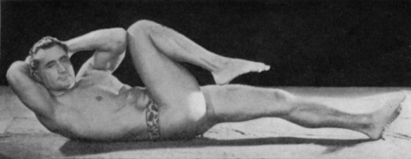 charles atlas sit-ups Vintage Charles Atlas doing exercise.